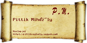 Pittik Mihály névjegykártya